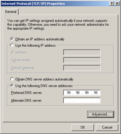 Acrylic DNS Proxy Windows 2000 Configuration, Step 3