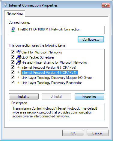 Acrylic DNS Proxy Windows Vista Configuration, Step 4