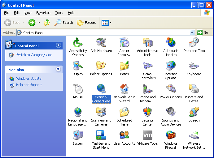Acrylic DNS Proxy Windows XP Configuration, Step 1