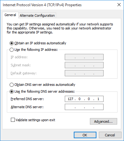 Acrylic DNS Proxy Windows 10 Configuration, Step 5